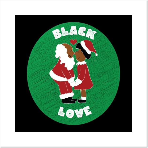 Black Love Black Santa & Mrs. Claus Christmas Wall Art by blackartmattersshop